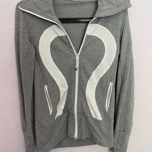 Grey and White Lululemon Zip Up
